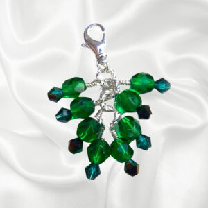 Emerald Green Crystal Beaded Purse Handbag Charm Zipper Pull