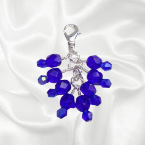 Sapphire Blue Crystal Beaded Purse Bag Charm Necklace Pendant