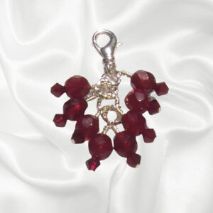 Garnet Red Crystals Beaded Purse Bag Charm Necklace Pendant