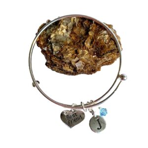Personalized Best Friend Charm Bracelet – Custom Birthstone & Initial – Friendship Jewelry, BFF Gift