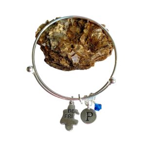 Personalized Best Friends Puzzle Piece Charm Bracelet Set – Custom Birthstone & Initial – BFF Jewelry, Friendship Gift