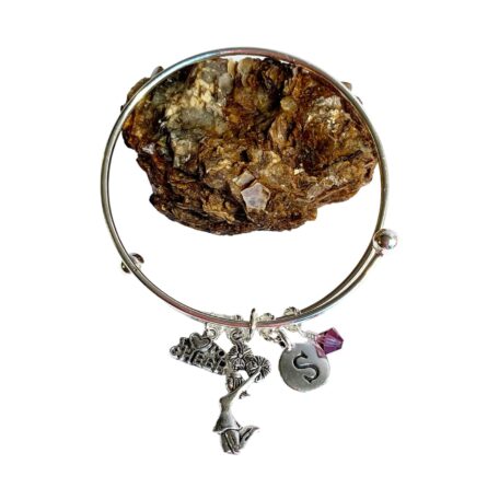 Personalized Cheerleader Charm Bracelet – Custom Birthstone & Initial – Cheer Team Gift, Competition, Senior Night