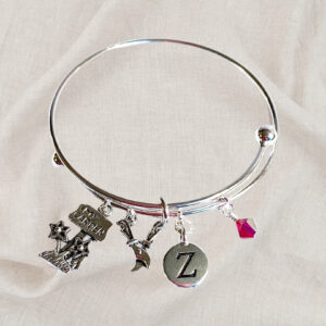 Gardening Garden Birthstone Charm Initial Bangle Bracelet Style 02