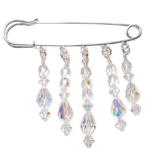 April Diamond Sparkle Shawl Pin - Clear AB Czech Crystal Brooch - April Birthstone Gift Idea