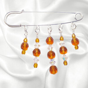 November Birthstone Topaz Crystal Beaded Shawl Scarf Sweater Pin Brooch
