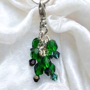 Forest Magic Emerald Green Handbag Charm Zipper Pull Necklace Pendant
