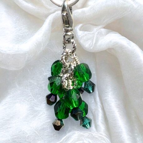 Forest Magic Emerald Green Handbag Charm Zipper Pull Necklace Pendant