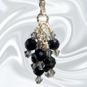Eclipse Noir Black Onyx Handbag Charm Zipper Pull Necklace Pendant