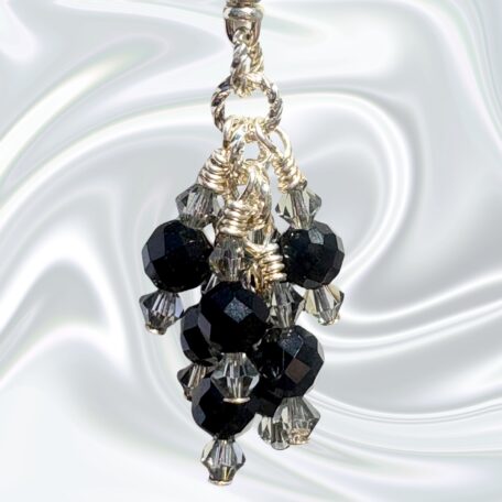 Eclipse Noir Black Onyx Handbag Charm Zipper Pull Necklace Pendant
