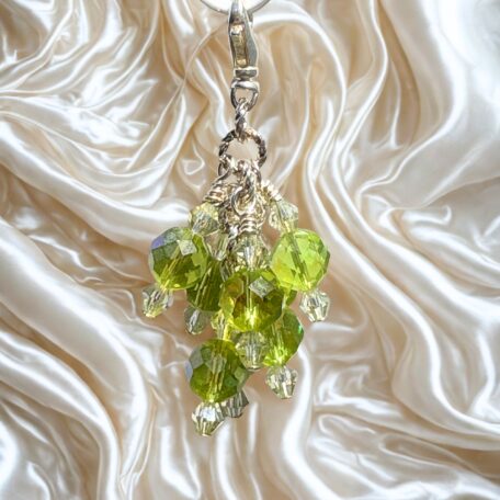 Summer Meadows Peridot Handbag Charm Zipper Pull Necklace Pendant
